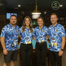 Load image into Gallery viewer, Blue Funny Shark 8 Ball &amp; 9 Ball Billiard Shirt For Men Custom Pool Team Jersey Polo &amp; 1/4 Zip TDM6056