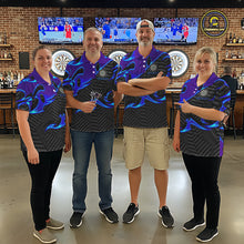 Load image into Gallery viewer, Black Purple Darts Board Personalized Men Dart Quarter-Zip Shirt Custom Darts Team Jerseys TDM1429