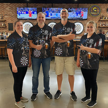Load image into Gallery viewer, Funny Raccoon Grunge American Flag Darts Shirt For Men Custom Darts Jersey Team Polo &amp; 1/4 Zip TDM6483