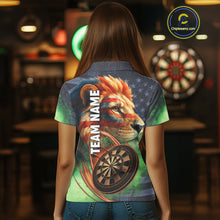 Load image into Gallery viewer, Personalized American Flag Lion Dart Shirts For Women Custom Grunge Patriotic Darts Team Jerseys TDM4170