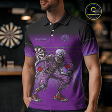 Load image into Gallery viewer, Custom Zombie Purple Dart Shirt With Pocket Option For Men, Dart Team Jerseys TDM4772