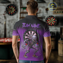Load image into Gallery viewer, Custom Zombie Purple Dart Shirt With Pocket Option For Men, Dart Team Jerseys TDM4772