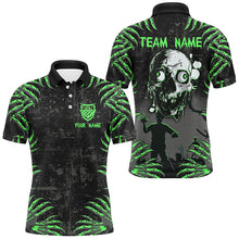 Load image into Gallery viewer, Funny Skull Claw Pattern Custom Men Billiard Shirts, Grunge Green Black Cool Billiard Jerseys TDM3203