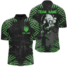 Load image into Gallery viewer, Funny Skull Claw Pattern Custom Men Billiard Shirts, Grunge Green Black Cool Billiard Jerseys TDM3203