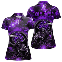 Load image into Gallery viewer, Purple Death Skeleton Custom Thunder Lightning Women Dart Shirt, Dart Jersey TDM3550
