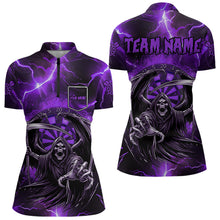 Load image into Gallery viewer, Purple Death Skeleton Custom Thunder Lightning Women Dart Shirt, Dart Jersey TDM3550