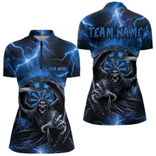 Load image into Gallery viewer, Blue Grim Reaper Custom Thunder Lightning Women Dart Shirts, Darts Jerseys TDM3550