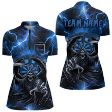Load image into Gallery viewer, Blue Grim Reaper Custom Thunder Lightning Women Dart Shirts, Darts Jerseys TDM3550
