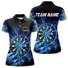 Load image into Gallery viewer, Blue Dartboard Storm Lightning Dart Shirts For Women Custom Dart Jerseys TDM3553