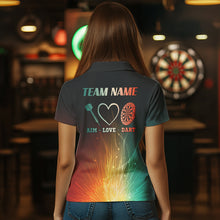 Load image into Gallery viewer, Custom Rainbow Aim Love Dart Shirt With Pocket Option For Women, Dart Jersey TDM3713