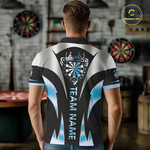 Load image into Gallery viewer, Personalized Crown Darts Shirt For Men Custom Darts Tournament Jersey Team Polo &amp; 1/4 Zip |Blue TDM6316