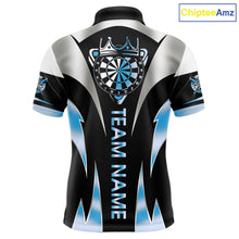 Load image into Gallery viewer, Personalized Crown Darts Shirt For Men Custom Darts Tournament Jersey Team Polo &amp; 1/4 Zip |Blue TDM6316