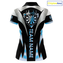 Load image into Gallery viewer, Personalized Crown Darts Shirt For Women Custom Darts Tournament Jersey Team Polo &amp; 1/4 Zip |Blue TDM6316