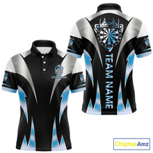 Load image into Gallery viewer, Personalized Crown Darts Shirt For Men Custom Darts Tournament Jersey Team Polo &amp; 1/4 Zip |Blue TDM6316