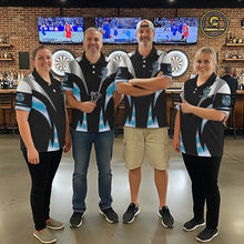 Load image into Gallery viewer, Personalized Crown Darts Shirt For Women Custom Darts Tournament Jersey Team Polo &amp; 1/4 Zip |Blue TDM6316