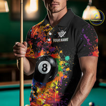Load image into Gallery viewer, Colorful Billiard Jersey Polo &amp; 1/4 Zip For Men Custom Funny 8 Ball Pool Billiard Team Jersey TDM4575