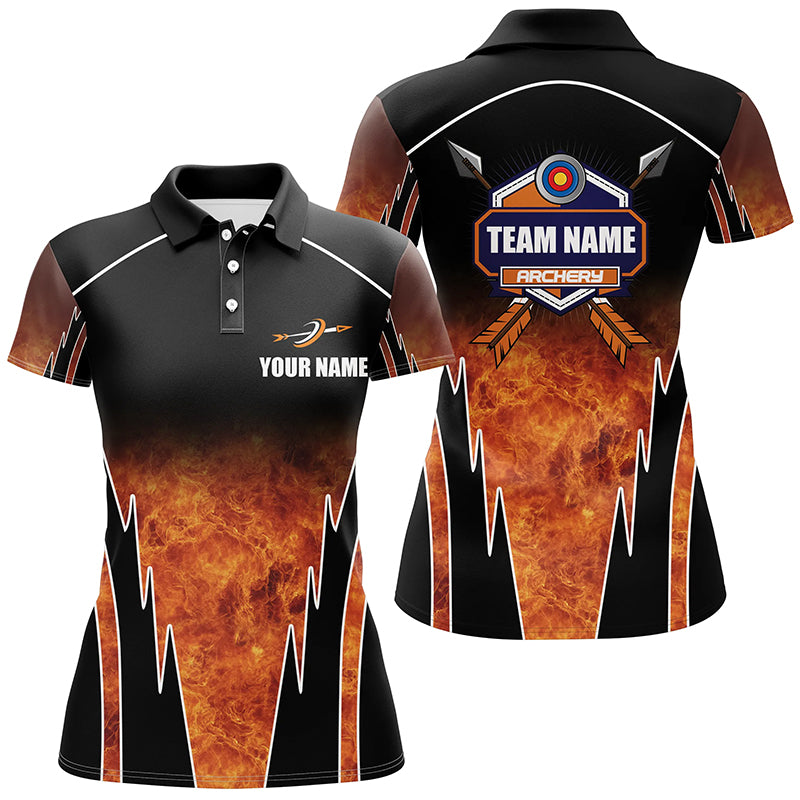 Customized Orange Black Archery Polo Shirts For Women, Archery Performance Team Uniform Shirts TDM0555