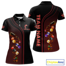 Load image into Gallery viewer, Funny DNA Wine Billiard Shirt For Women Custom Pool Team Shirts, Billiard Jersey Polo &amp; 1/4 Zip|Red TDM5194