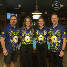Load image into Gallery viewer, Personalized Tribal Flame 9 Ball Billiard Shirt For Women Custom 9 Ball Pool Team Jersey TDM5712