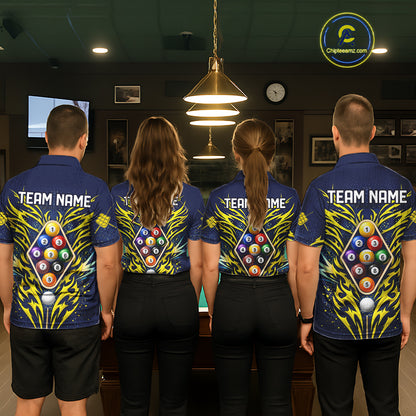 Personalized Tribal Flame 9 Ball Billiard Shirt For Women Custom 9 Ball Pool Team Jersey TDM5712