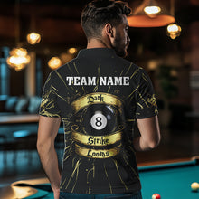 Load image into Gallery viewer, Personalized Dark Strike Looms 8 Ball Billiard Shirts For Men, Funny Billiard Pool Jerseys |Gold TDM3722