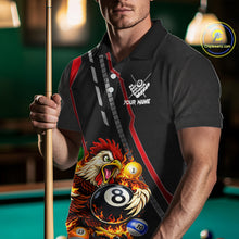 Load image into Gallery viewer, Funny Chicken Flame 8 Ball Billiard Shirt For Men Custom Billiard Team Jersey Polo &amp; 1/4 Zip TDM6068