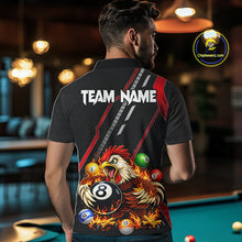 Load image into Gallery viewer, Funny Chicken Flame 8 Ball Billiard Shirt For Men Custom Billiard Team Jersey Polo &amp; 1/4 Zip TDM6068