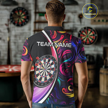 Load image into Gallery viewer, Funny Colorful Neon Swirl Pattern Custom Dart Shirts For Men, Team Polo &amp; Quarter Zip Dart Jerseys TDM3994