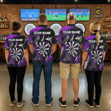 Load image into Gallery viewer, Personalized Purple Geometric Grunge Darts Shirt For Men Custom Darts Team Jersey Polo &amp; 1/4 Zip TDM6509