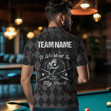 Load image into Gallery viewer, Billiard Skull It Worked In My Head Custom Argyle Pattern Men Billiard Shirts, Pool Team Jerseys TDM1811