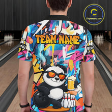 Load image into Gallery viewer, Funny Panda Colorful Graffiti Bowling Shirts For Men, Best Bowling Team Jersey Polo &amp; 1/4 Zip TDM6511