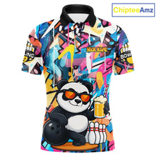 Load image into Gallery viewer, Funny Panda Colorful Graffiti Bowling Shirts For Men, Best Bowling Team Jersey Polo &amp; 1/4 Zip TDM6511
