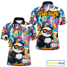 Load image into Gallery viewer, Funny Panda Colorful Graffiti Bowling Shirts For Men, Best Bowling Team Jersey Polo &amp; 1/4 Zip TDM6511