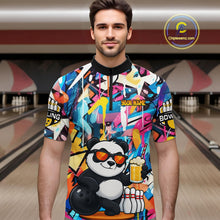 Load image into Gallery viewer, Funny Panda Colorful Graffiti Bowling Shirts For Men, Best Bowling Team Jersey Polo &amp; 1/4 Zip TDM6511