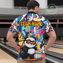 Load image into Gallery viewer, Funny Panda Colorful Graffiti Bowling Shirts For Men, Best Bowling Team Jersey Polo &amp; 1/4 Zip TDM6511