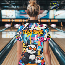 Load image into Gallery viewer, Funny Panda Colorful Graffiti Bowling Shirts For Women, Best Bowling Team Jersey Polo &amp; 1/4 Zip TDM6511