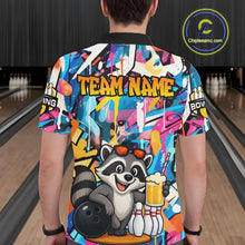 Load image into Gallery viewer, Funny Raccoon Colorful Graffiti Bowling Shirts For Men, Best Bowling Team Jersey Polo &amp; 1/4 Zip TDM6512