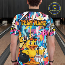 Load image into Gallery viewer, Funny Duck Colorful Graffiti Bowling Shirts For Men, Best Bowling Team Jersey Polo &amp; 1/4 Zip TDM6514