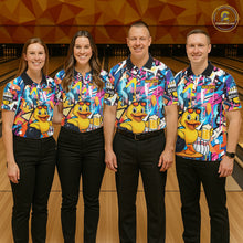Load image into Gallery viewer, Funny Duck Colorful Graffiti Bowling Shirts For Men, Best Bowling Team Jersey Polo &amp; 1/4 Zip TDM6514