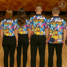 Load image into Gallery viewer, Funny Duck Colorful Graffiti Bowling Shirts For Men, Best Bowling Team Jersey Polo &amp; 1/4 Zip TDM6514