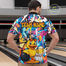 Load image into Gallery viewer, Funny Duck Colorful Graffiti Bowling Shirts For Men, Best Bowling Team Jersey Polo &amp; 1/4 Zip TDM6514
