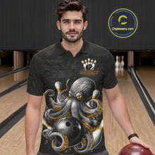 Load image into Gallery viewer, Personalized Funny Octopus Bowling Jersey For Men Custom Bowling Team Shirts Polo &amp; Quarter Zip TDM6518