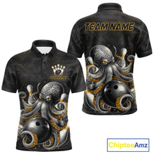 Load image into Gallery viewer, Personalized Funny Octopus Bowling Jersey For Men Custom Bowling Team Shirts Polo &amp; Quarter Zip TDM6518