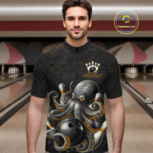 Load image into Gallery viewer, Personalized Funny Octopus Bowling Jersey For Men Custom Bowling Team Shirts Polo &amp; Quarter Zip TDM6518