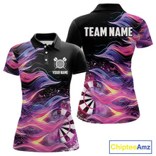 Load image into Gallery viewer, Funny Pink Flame Dart Shirt With Pocket Option For Women Custom Darts Jersey TDM4353