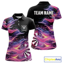 Load image into Gallery viewer, Funny Pink Flame Dart Shirt With Pocket Option For Women Custom Darts Jersey TDM4353