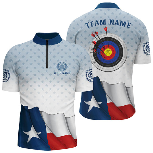 Personalized Texas Flag Archery Men Quarter-Zip Shirts Custom Texas Flag Shirt For Patriot TDM0581