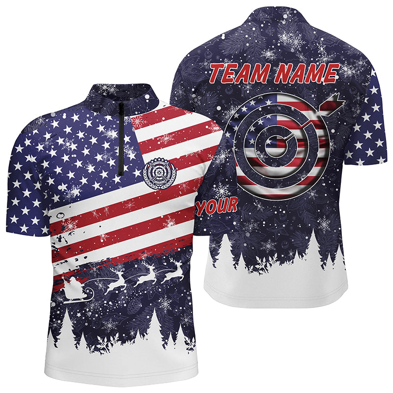 Funny Christmas US Archery Target Custom Men Quarter-Zip Shirts, Archery Christmas Shirts TDM0583