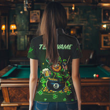 Load image into Gallery viewer, Personalized Funny Green Luckiest Shamrock Women Billiard Shirt Custom St Patrick Day Billiard Jersey TDM3426