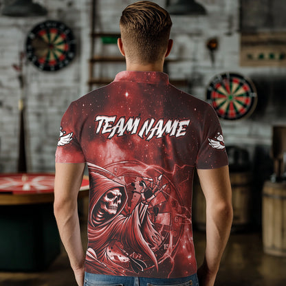Red Grim Reaper Galaxy Dart Shirt For Men Custom Darts Jersey Pocket Option TDM6081